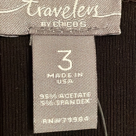 NWT Travelers by Chico’s Size 3 (16) Netta Top 3/4 Sleeves - Picture 2 of 6